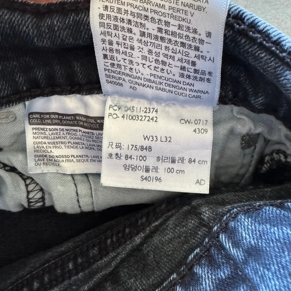 Levi's‎ 511 Slim Fit Jeans Mens 33x32 Dark Grey Acid Wash Denim